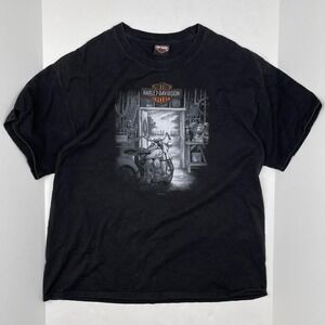 Harley Davidson Faded Graphic Tee Rare Men's XL Biker Grunge Streetwear Skate